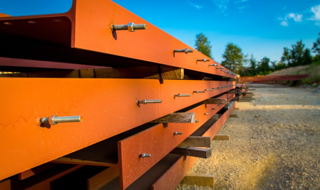 Orange steel girders