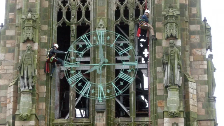 Metal Man Restoration at Yale University's Harkness Tower