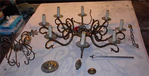 chandelier restoration step one dismantling photographing 19th century chandelier 5