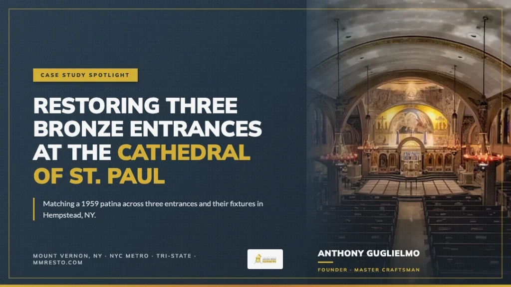 Case Study Spotlight: Restoring Three Bronze Entrances at the Greek Orthodox Cathedral of St. Paul