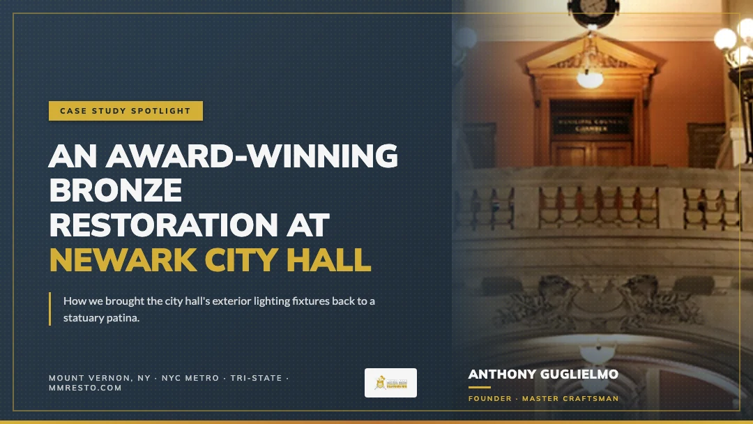 Award-winning bronze restoration at Newark City Hall by Metal Man Restoration