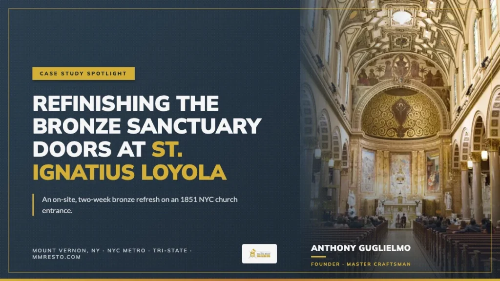 Case Study Spotlight: Refinishing the Bronze Sanctuary Doors at St. Ignatius Loyola